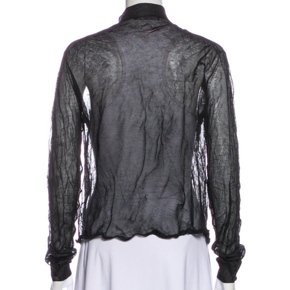 SOLD GUCCI Sheer Black Embellished Knit Cardigan - Picture 2 of 4